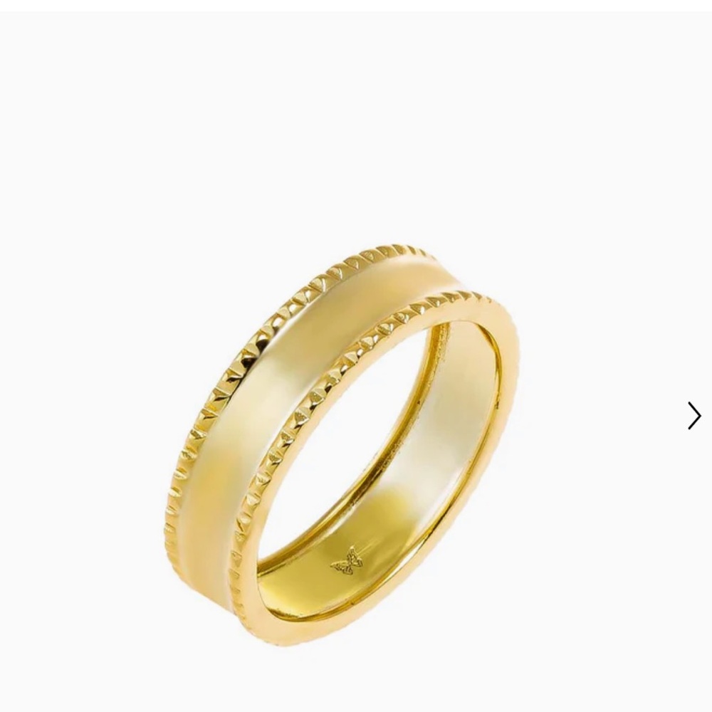 Band Ring with Spiked Texture Design on both sides of Band NEW
